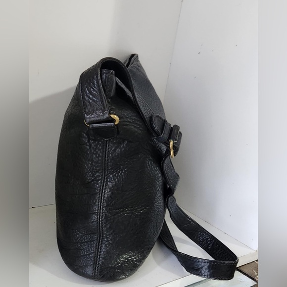 Vintage Coach Bucket Black Pebbled Leather Crossbody Bag - Picture 4 of 10